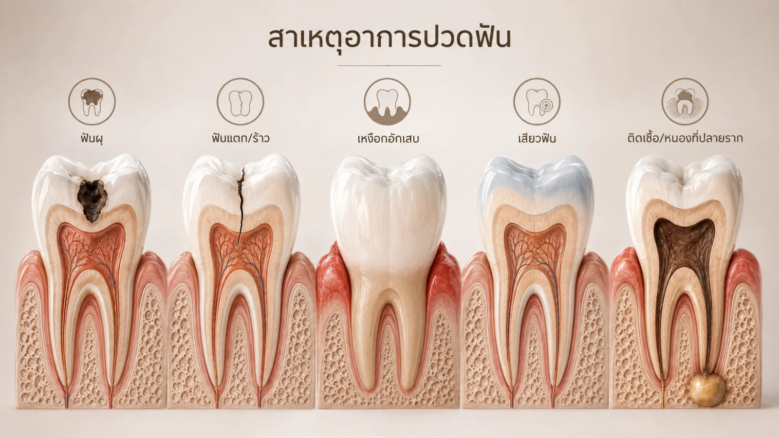 สาเหตุอาการปวดฟัน